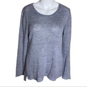 Eileen Fisher Grey Two Tone 100% Linen Sweater Size Small